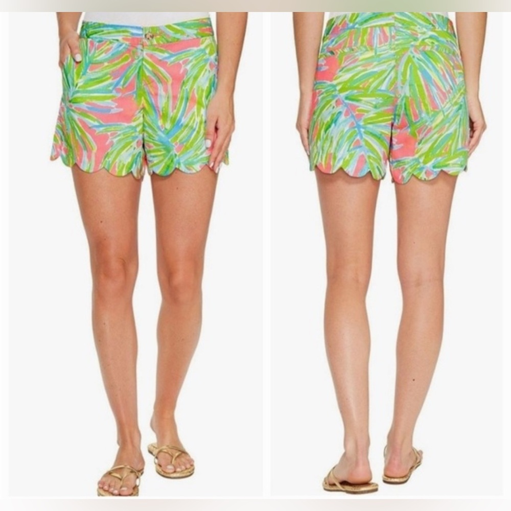 Lilly Pulitzer Buttercup Knit Shorts Women's Size 0 Scalloped